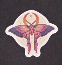 Beautiful Unique Nighttime Moth Sticker 2" x 2.25" AR