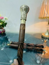 BAT MASTERSON Handcrafted Brass Victorian Handle Wooden Walking Stick Cane Gifts