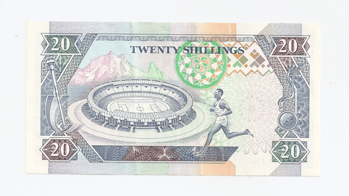 1993 - Central Bank of Kenya ~  20 Shillings  Bank Notes - Picture 2 of 2