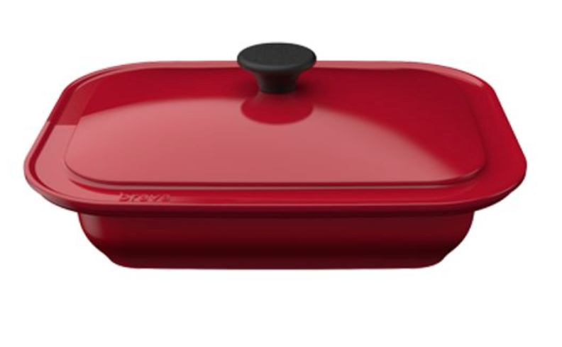 Brava Cast Iron Chef's Pan Red Designed for Brava Oven
