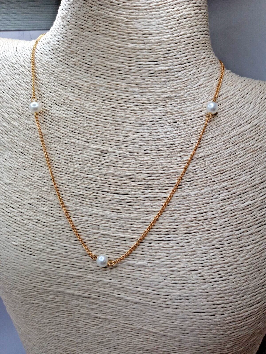 Faux pearl hotsell chain necklace