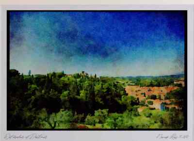 Portugal Rural 256085 Tomar View Of City Limited Edition Aquarelldruck