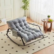 Mode Rocking Chair Upholstered Gliding Chair Boucle Reclining Chair Accent Chair
