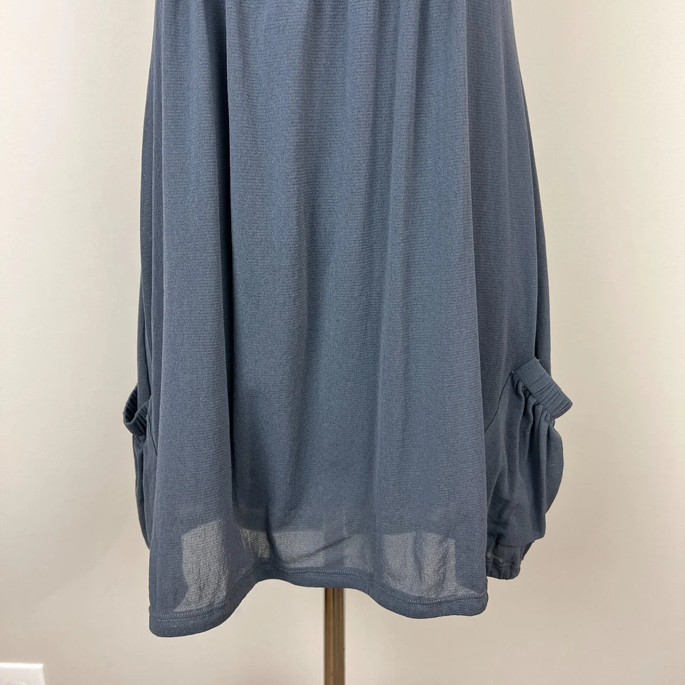 Túnica Weston Wear feminina XS cinza malha forrada transparente plissada sem mangas - Imagem 3 de 4