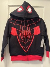 NWT Spider Man Hoodie Zippered Long Sleeve Child Cosplay Size Xs 4/5 