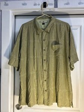 Tommy Bahama -100 Silk- Floral Green Hawaiian Relax Camp Shirt Men  s XL