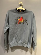 Women's Sweatshirt Size Large Cardinal Top Stitch By Morning Sun Blue Vintage