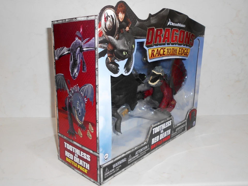 HTF 2016 DreamWorks Dragons TOOTHLESS vs. RED DEATH How to Train Your Dragon NiB - Image 4 of 4