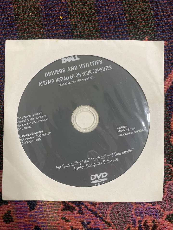 Dell drivers and utilities Installation disc (2009) Inspiron 1545,1011 Sealed - Image 2 of 4