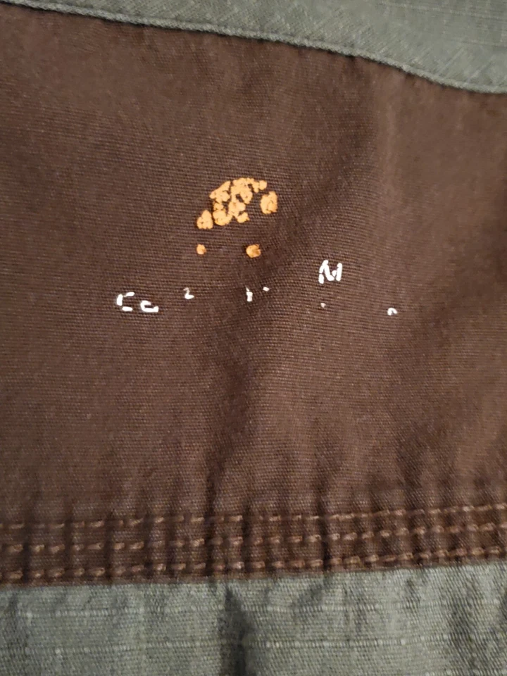 CARHARTT мужской скраб верхний размер M оливковый/коричневый с 1 нагрудный карман груди 23,5»/L 27» - Изображение 3 из 4