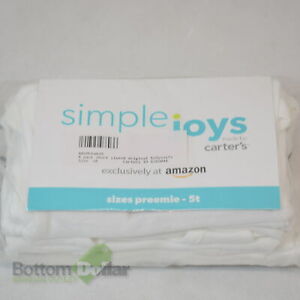 White Preemie Simple Joys by Carters Baby 8-Pack Short-Sleeve Bodysuit