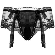 Mens Sissy French Maid Costume Short Sleeve Wetlook Crossdresser Nightwear