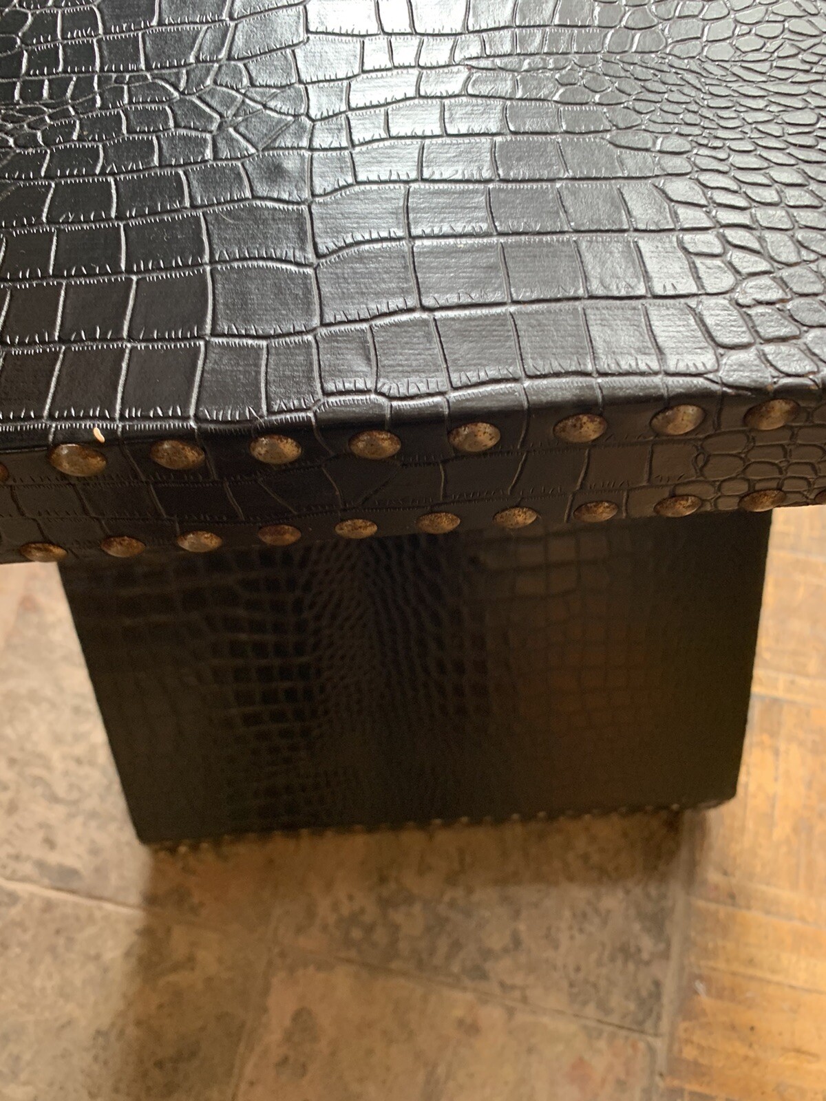 Alligator leather side table - image 7