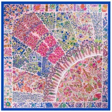 130*130cm  hundred flowers blossom women 100% silk scarf # 52