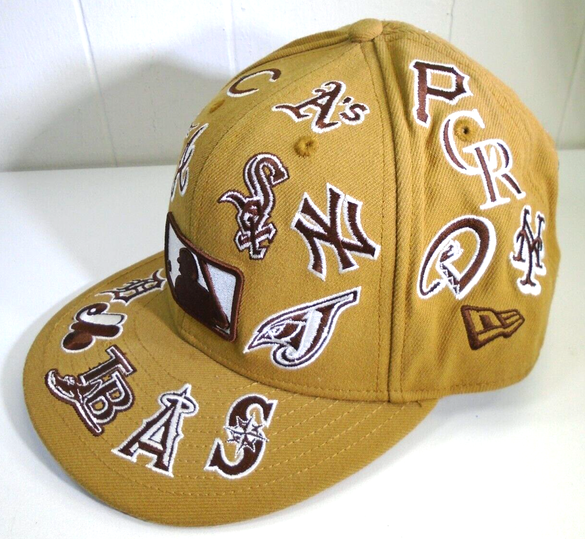New Era MLB TEAM LOGO Hat 59Fifty Fitted Cap 7 5/8 All-Over