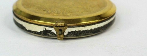 SHARI LANGLOIS NEW YORK DOUBLE COMPACT IN LEATHER POUCH VINTAGE SIGNED 1930's - Picture 5 of 8