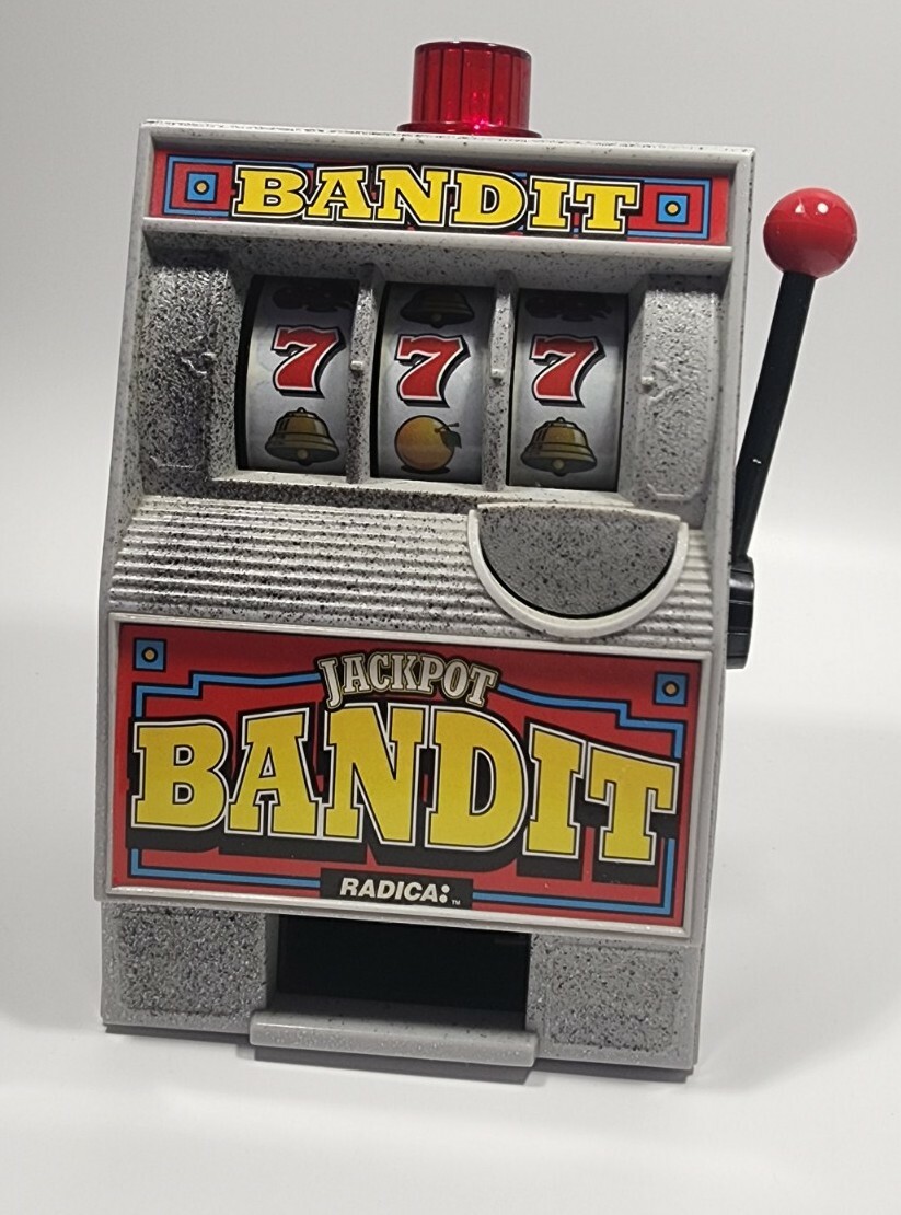 Radica JACKPOT BANDIT Coin Bank Mini Slot Machine one arm | eBay