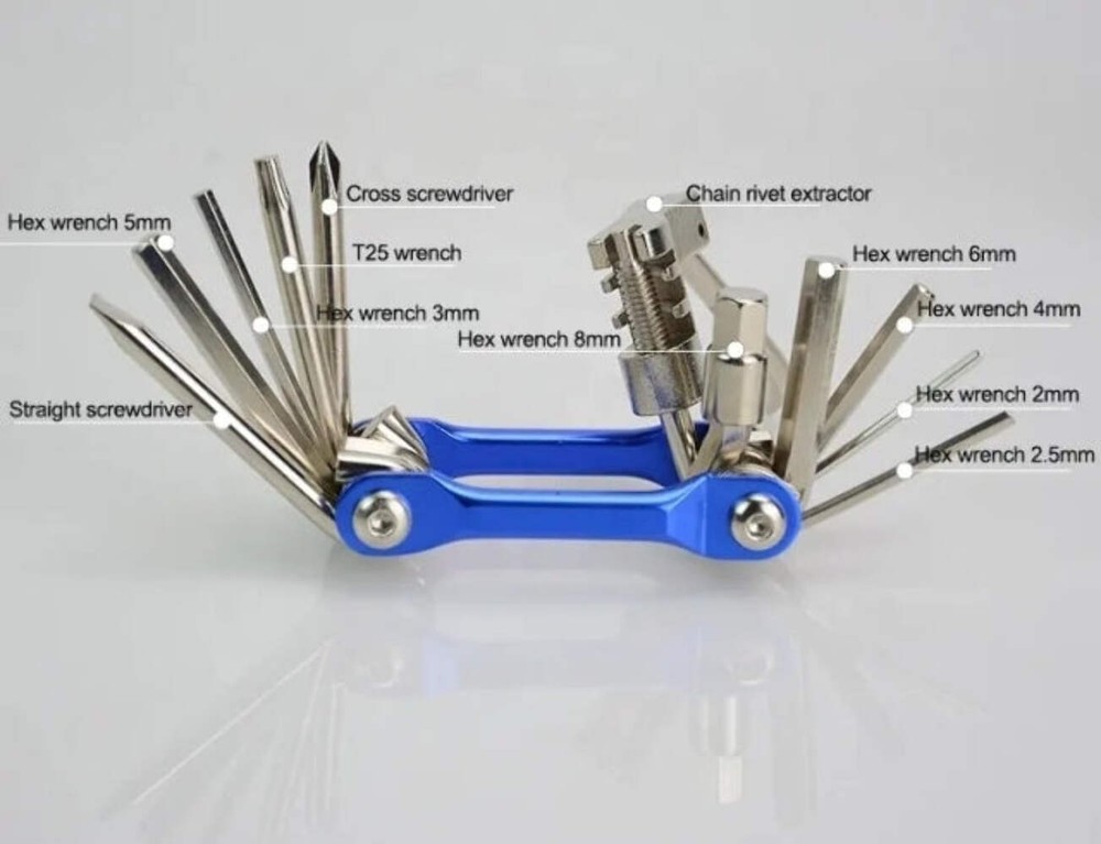 Compact Multi-Tool with Built-in Chain Breaker for Bikes