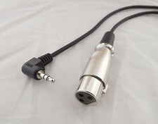 3Pin XLR Female to Right Angle 3.5mm 1/8" Male TRS Stereo Microphone Cable 1FT