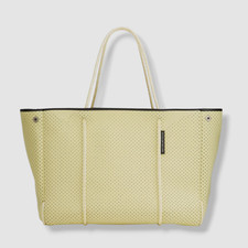 $350 State Of Escape Women's Yellow Carryall Shoulder Perforated Tote Purse Bag