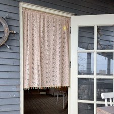 1PCS Window Door Lace Flower Kitchen Half Curtain Door Bedroom Window Curtain