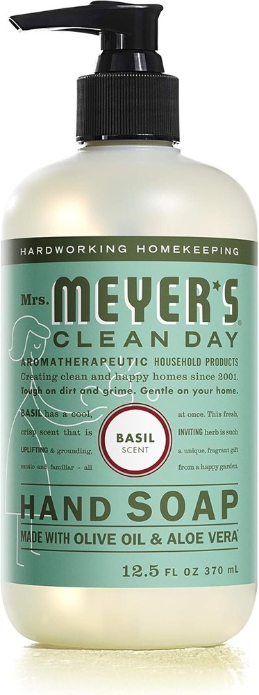 MRS. MEYER'S CLEAN DAY Hand Soap, Made with Essential Oils ,Basil, 12.5 fl. oz