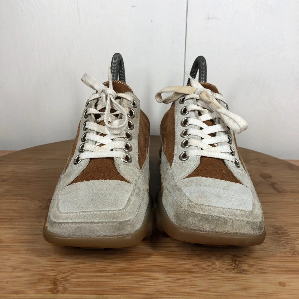 Donald J Pliner Zapatos Mujer 6 M Marrón Gris Gamuza Tenis Deportivos Senderismo Y2K Anik Foto 3 de 4