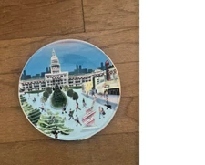 New ANTHROPOLOGIE Christmas Time In The City Dessert Plate Austin  2024