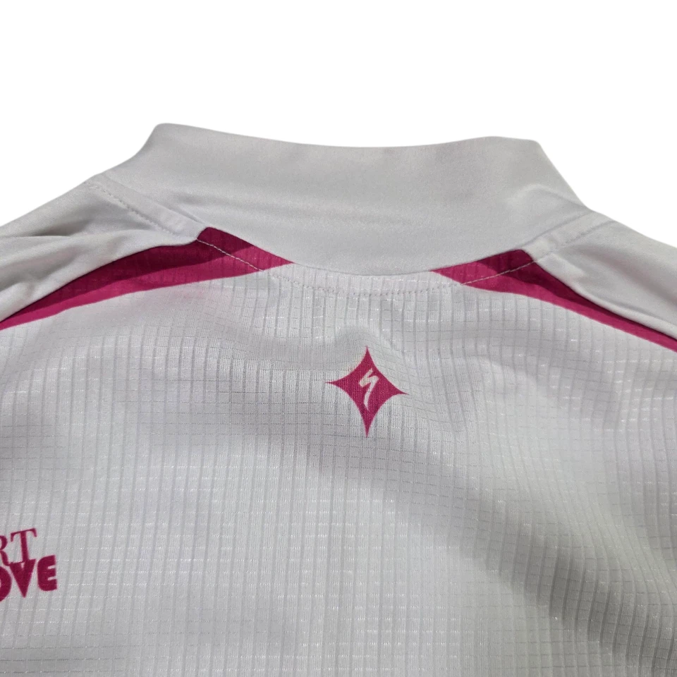 Jersey de ciclismo especializado para mujer blanco granate M cremallera completa bloques de color elástico Foto 4 de 4