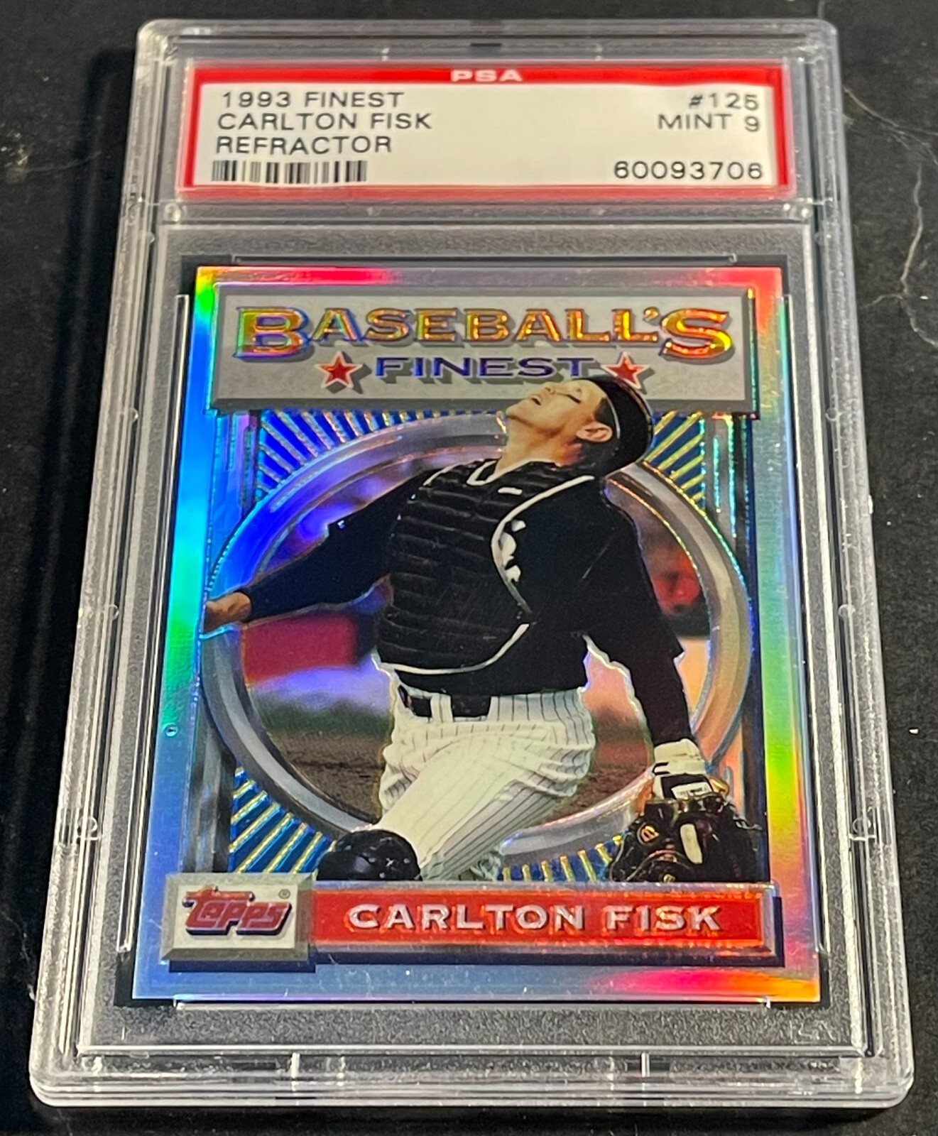 1993 93 FINEST REFRACTOR #125 CARLTON FISK PSA 9 WHITE SOX HOF POP 95 (706)