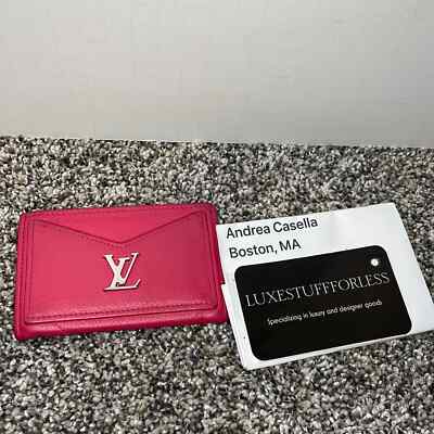 Authentic Louis Vuitton pink leather card case silver hardware | eBay