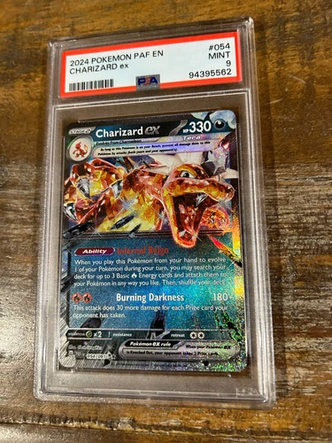 Pokemon 2024 Paldean Fates CHARIZARD EX #054 PSA 9 MINT RARE