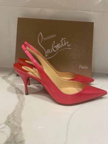 Christian Louboutin CLARE SLING 80 Patent Sandals Heels Shoes Florida $695 - Picture 5 of 12