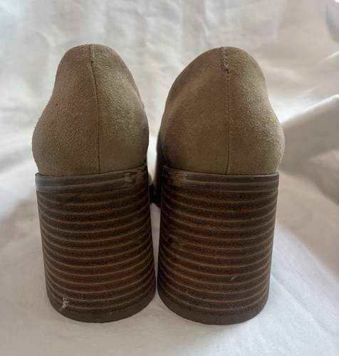 Zapatos de salón Vince Camuto de gamuza tostada con tacón ancho punta cuadrada talla 8M 39 - Imagen 3 de 13