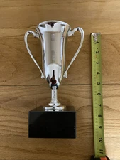 TROPHY LOVING CUP  All Metal Cup Mounted On Stone Base