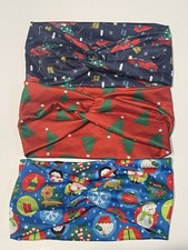 3 Christmas Stretchy Holiday Headbands Headwraps, NWOT