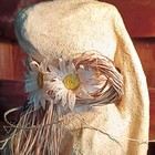 Rabbit Figurine Decor with Daisy Flowers & Raffia Bow, Approx. 13 in Tall — photo 2