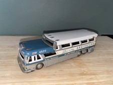 Vtg 1950’s Metal SSS Japan Tin Toy Friction Greyhound Scenicruiser Express Bus