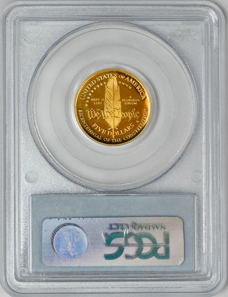 1987-W $5 Gold Constitution US Vault Collection PR70 DCAM PCGS 945747-12 - Image 2 of 4