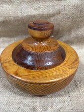 Hand-Turned Wooden Bowl With Lid 7  Diameter-6  Tall