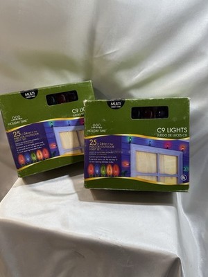2 BOXES (25 ct. Sets) HOLIDAY TIME Multi-Color C9 Holiday Lights NEW READ