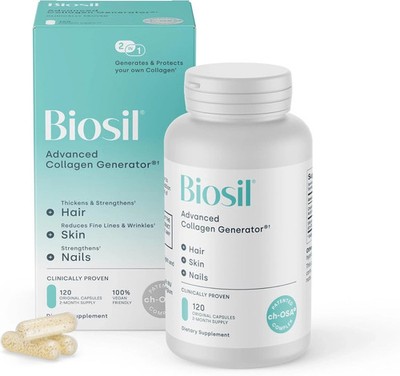 2 Pack BioSil Advanced Collagen Generator Capsules 120 Count Hair Skin Nails #4
