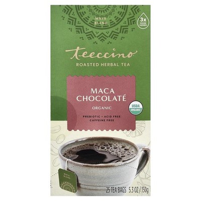 Organic Roasted Herbal Tea, Maca Chocolate, Caffeine Free, 25 Tea Bags, 5.3 oz