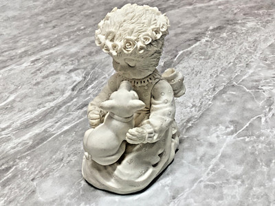 Vintage Unpainted Sonshine Promises Bluebird w/Baby Pig Marked G.A.