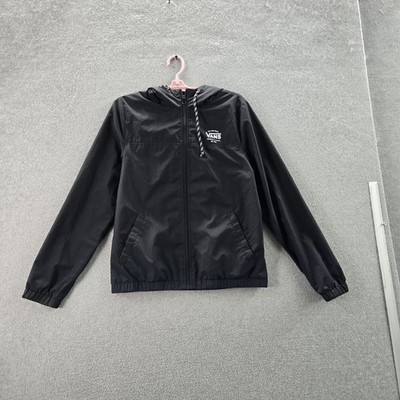 Vans Women Jacket M Black Kastle Li Windbreaker Zipper Long Sleeve Logo