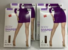 4x Hanes Q02090 Body Shaper Panty Hose Nude Plus Size 1X-2X