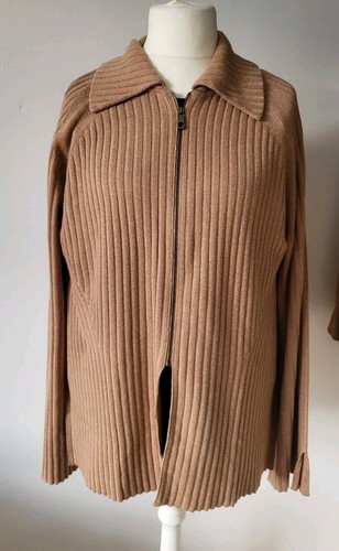 Brandneu mit Etikett Gr. XL Whistles Loki hellbraun/camel Wollmischung Cardigan lockere Passform Reißverschluss UVP £75 - Bild 9 von 17