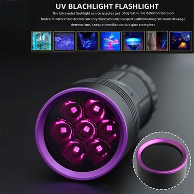 140W UV Light BlackLight 365NM LED Flashlight Inspection Lamp USB Charging Torch