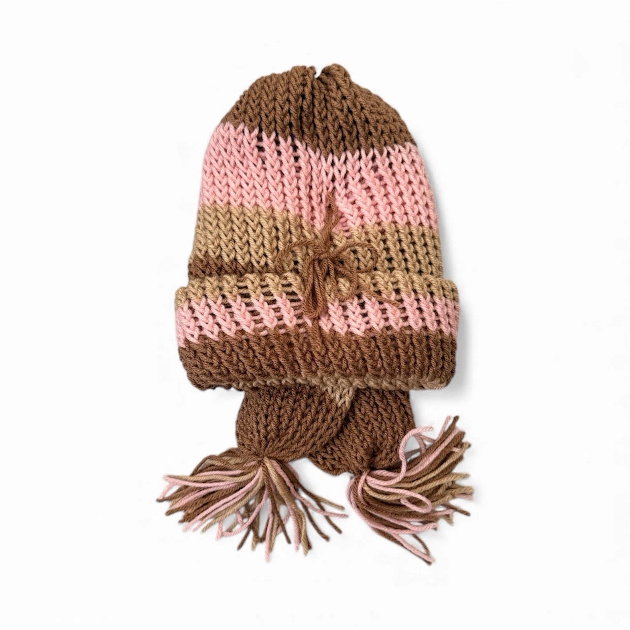 Handmade Knitted Beanie Hat And Scarf Women's S/M