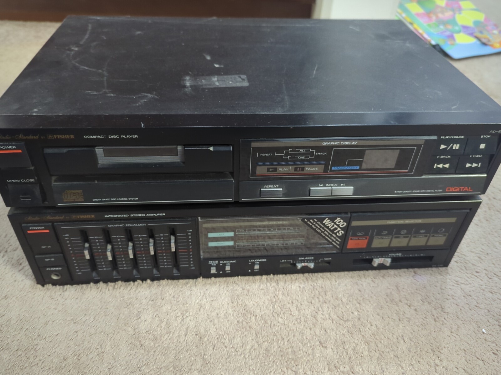 Bundle - Vintage Fisher Amplifier CA-272 & Ad-823 Cd Player Made In Japan 